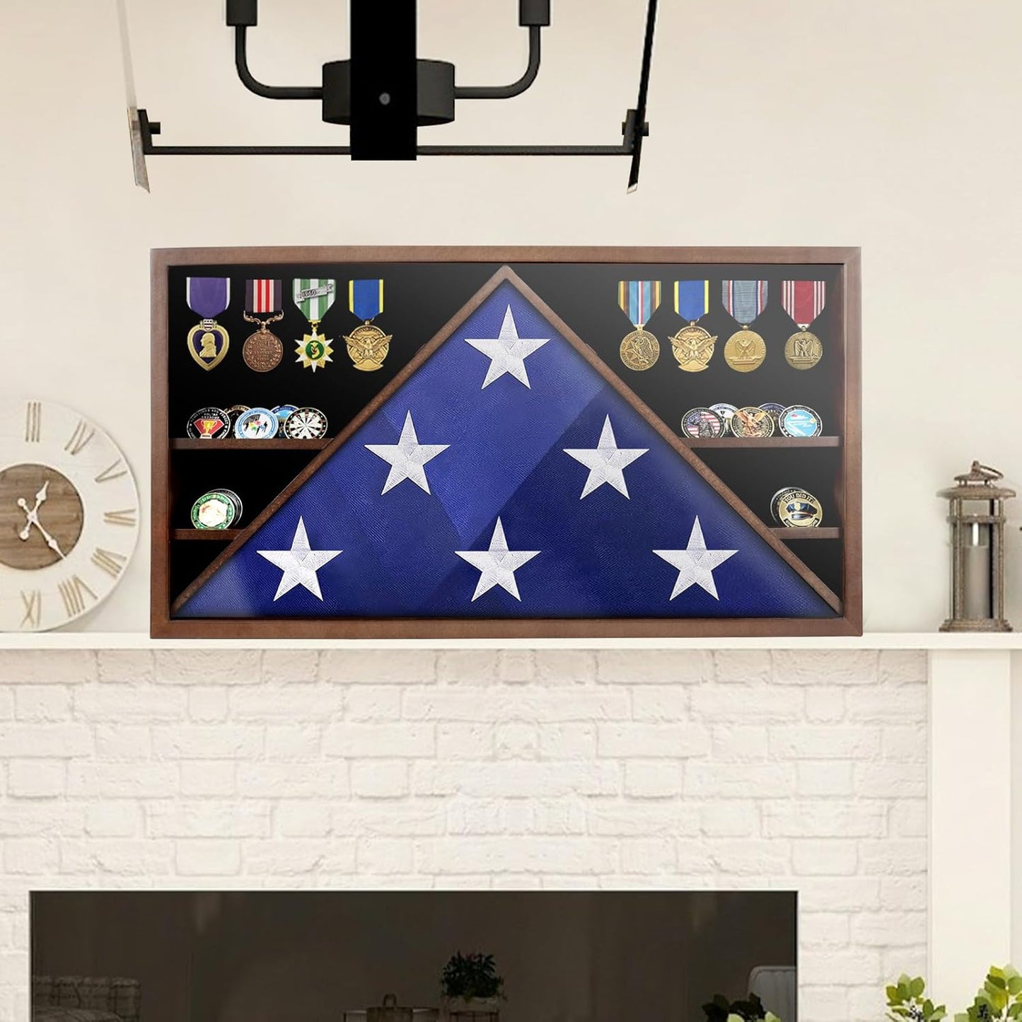 Military Burial Flag Box with HD Tempered Glass and Removable Dividers mysite