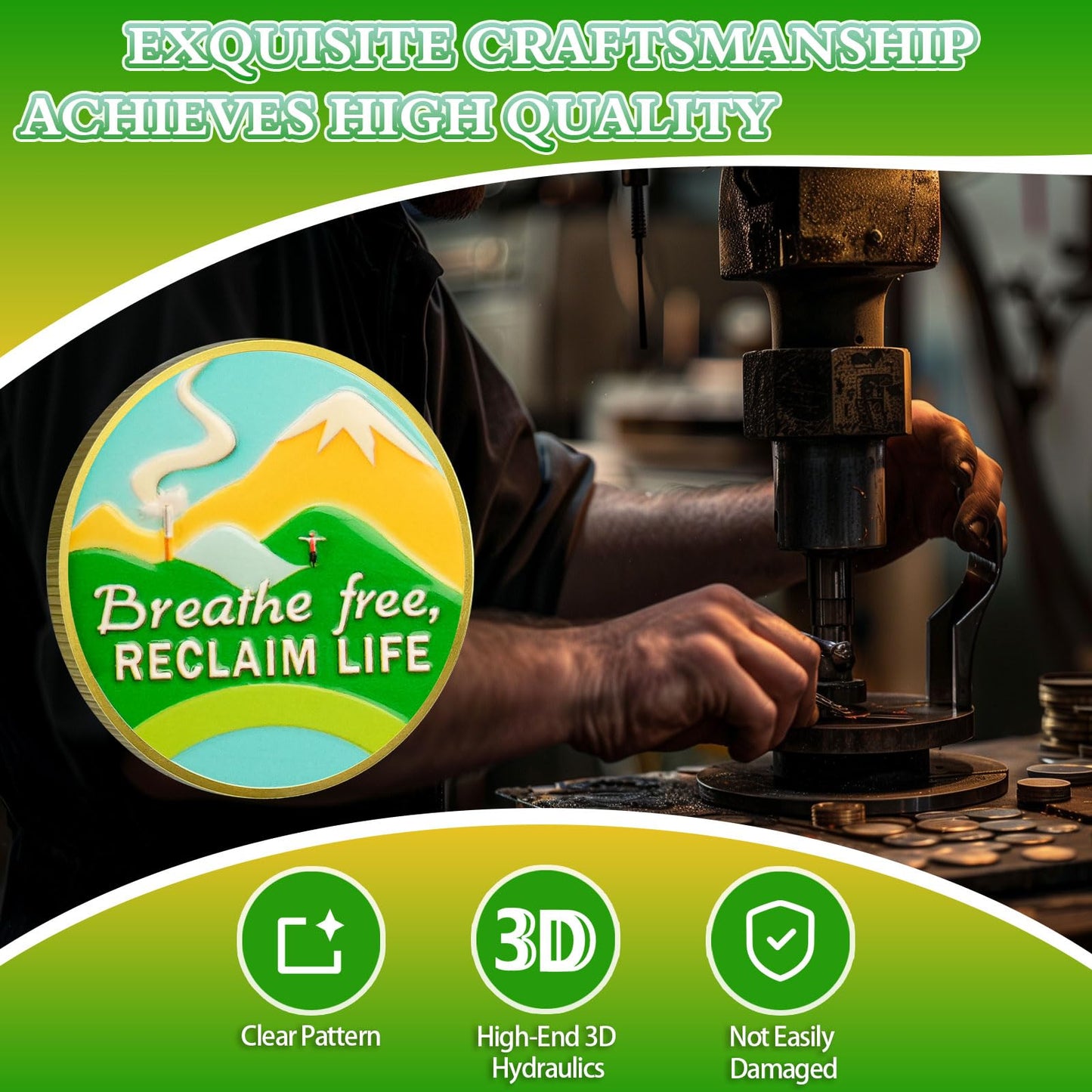 Quit Smoking Recovery  Breathe Free Sobriety Coin mysite