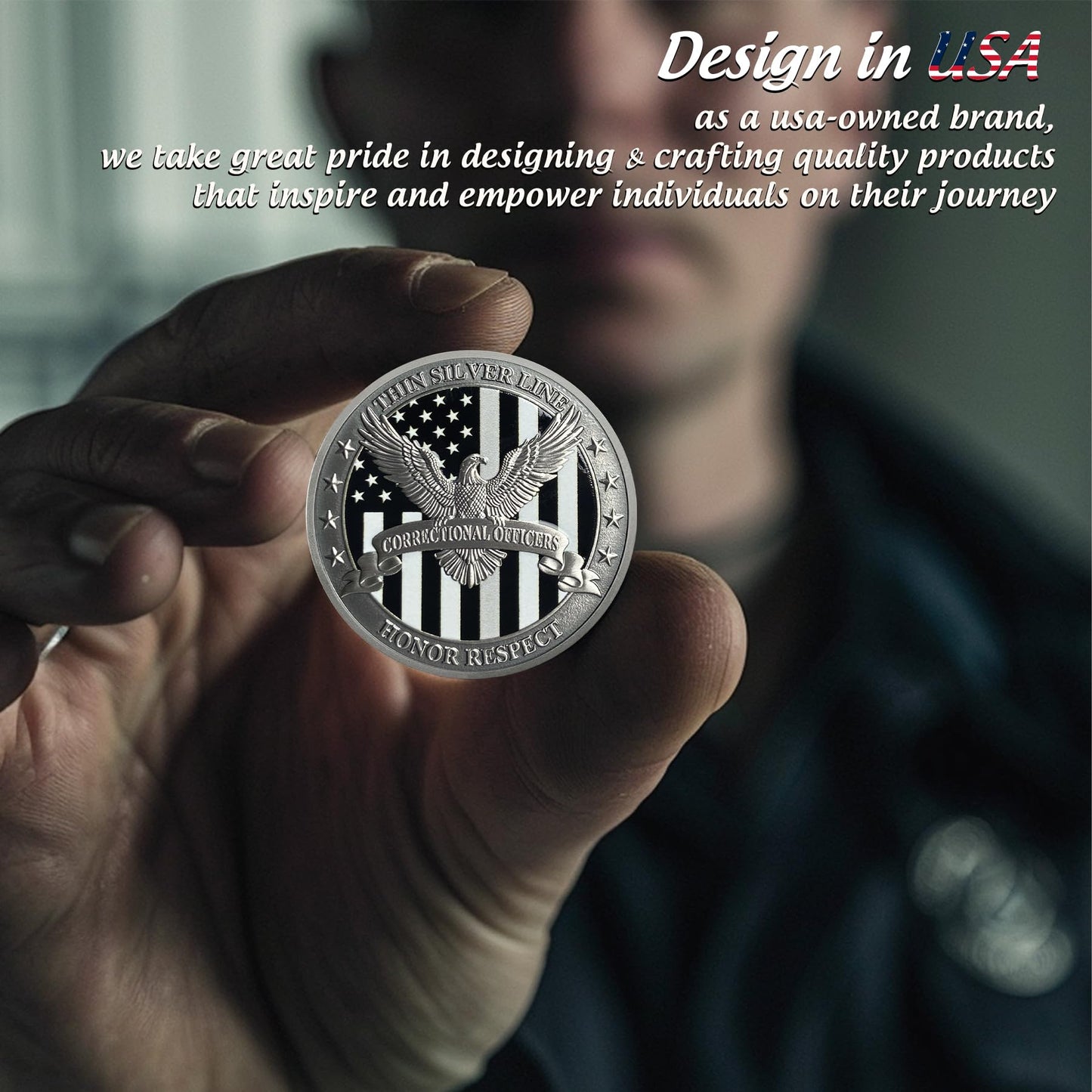 Eagle Thin Silver Line Police Challenge Coin mysite