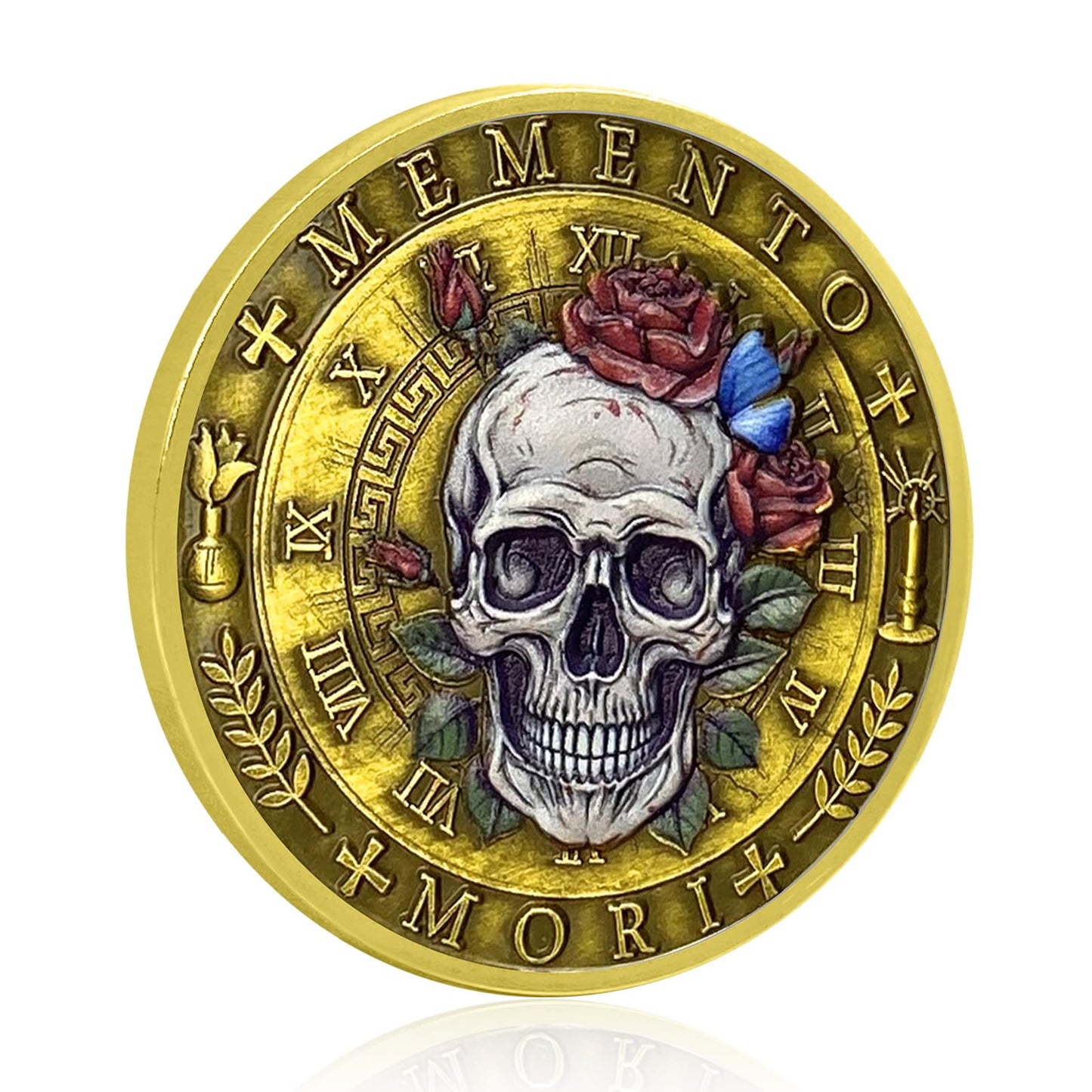 Memento Mori Vivere Stoic Reminder Token for Daily Stoic 3D Skull Challenge Coin mysite