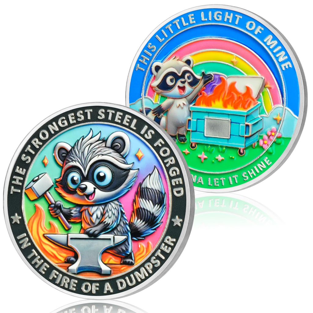 Cute Raccoon Resilience & Hope Dumpster Fire Challenge Coin mysite