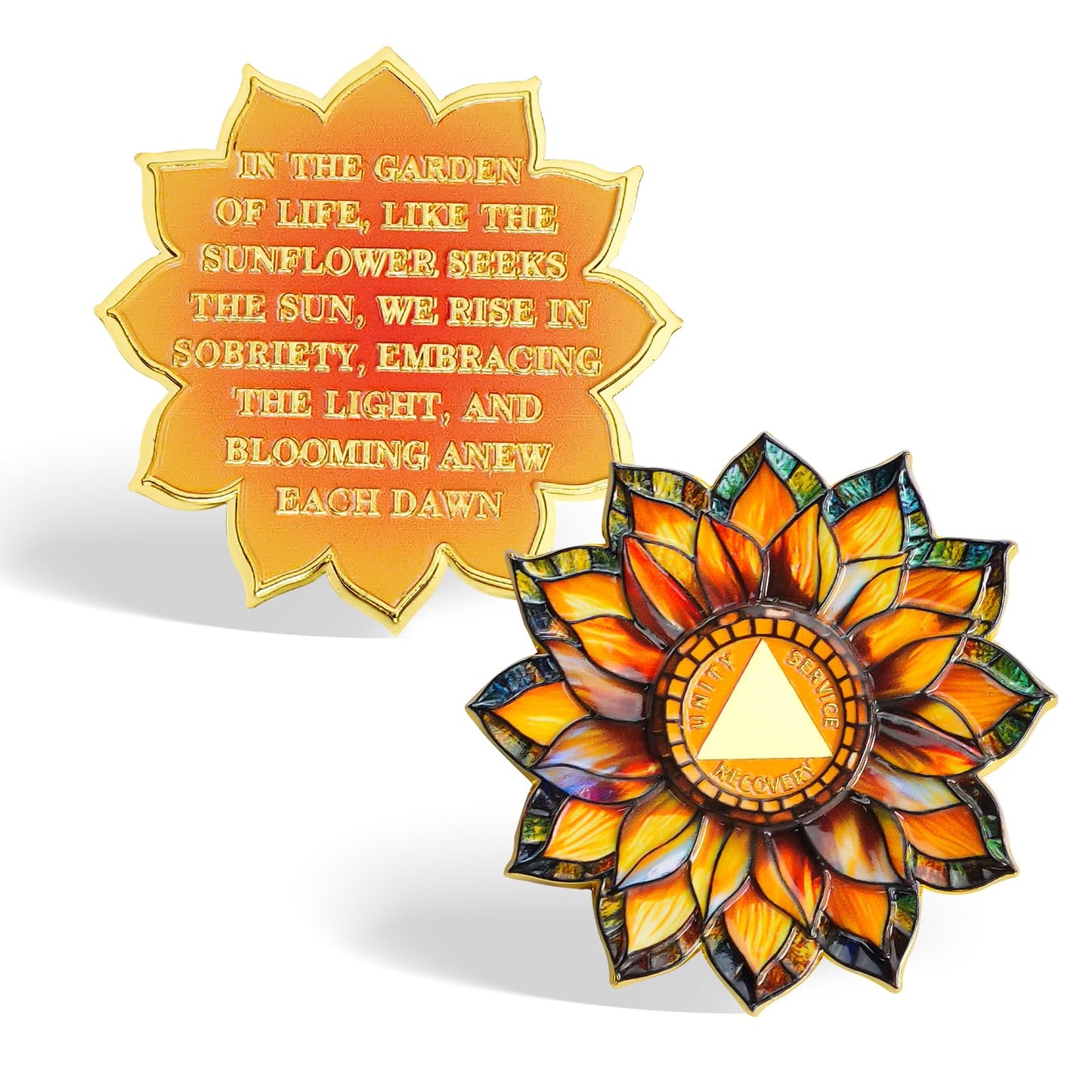 Personalized Sunflower Sobriety Coin mysite