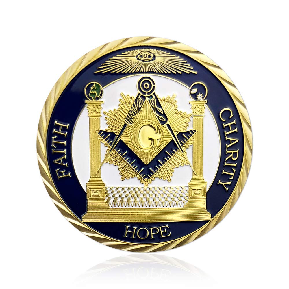 Master Mason Masonic Gift-Faith Hope Charity Gold Plated Proud Freemason Challenge Coin mysite