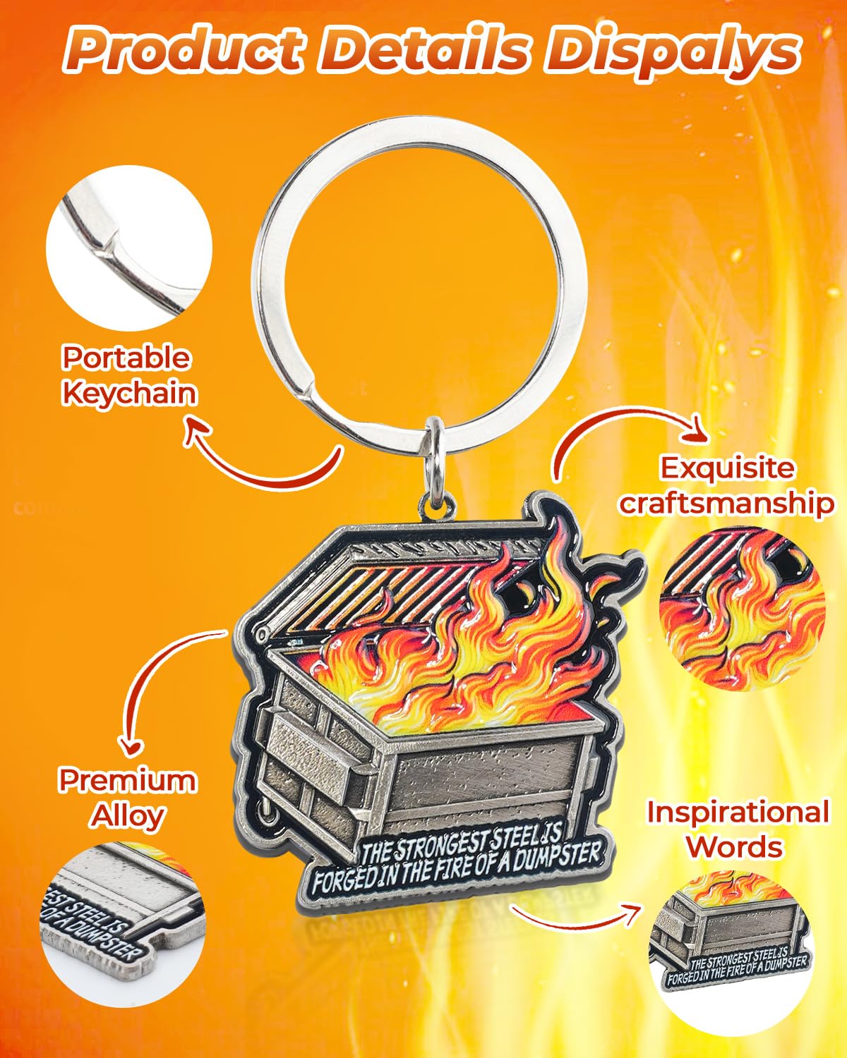 Strongest Steel Forged Emotional Dumpster Fire Keychain mysite