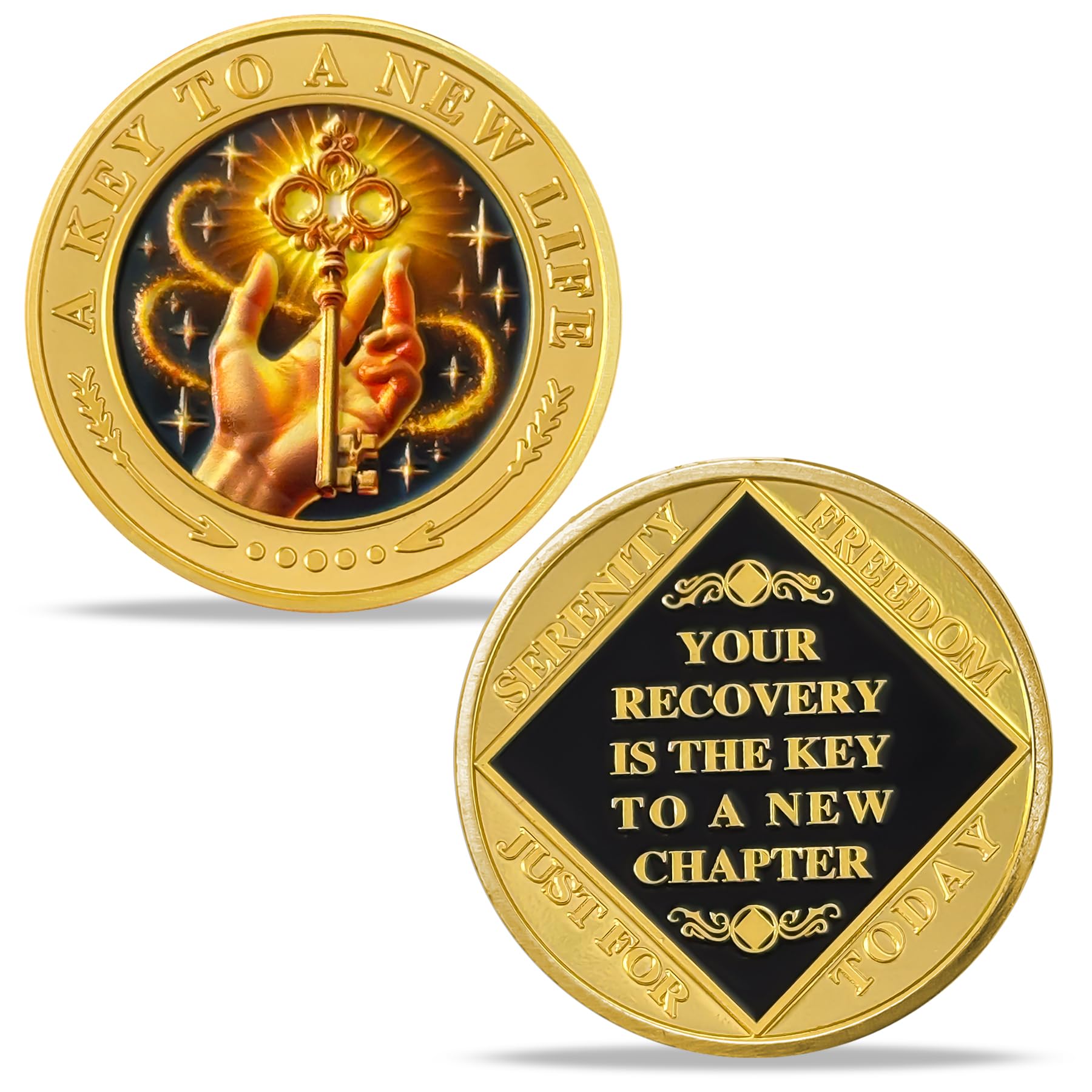 The Key to A New Chapter AA Sobriety Coin mysite