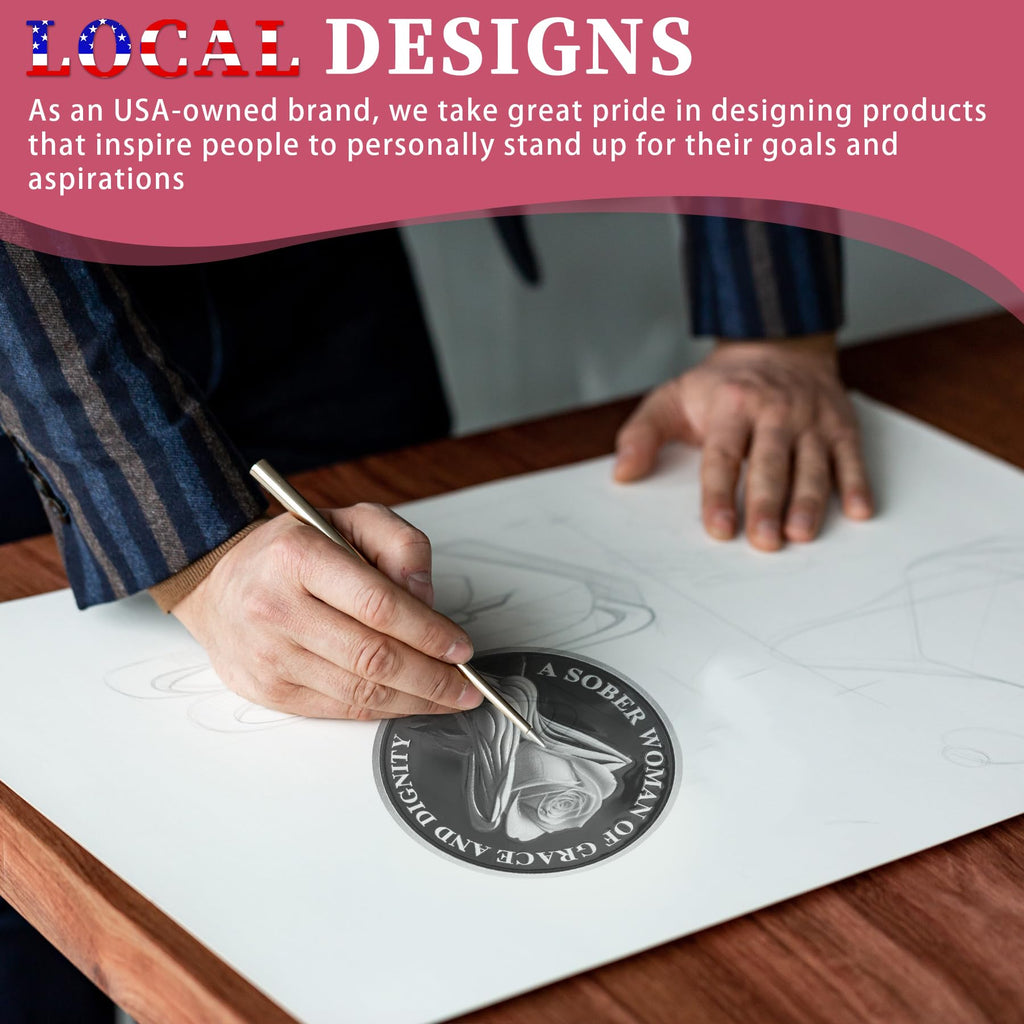 Rose AA Affirmation Sobriety Coins with Serenity Prayer mysite