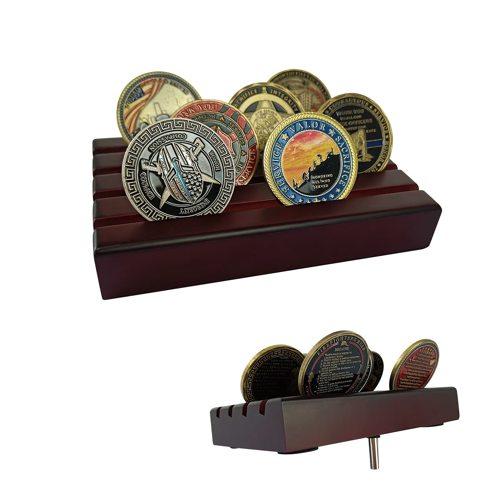 4 Row Solid Wood Small Coins Display Holder Holds 10-12 Coins mysite