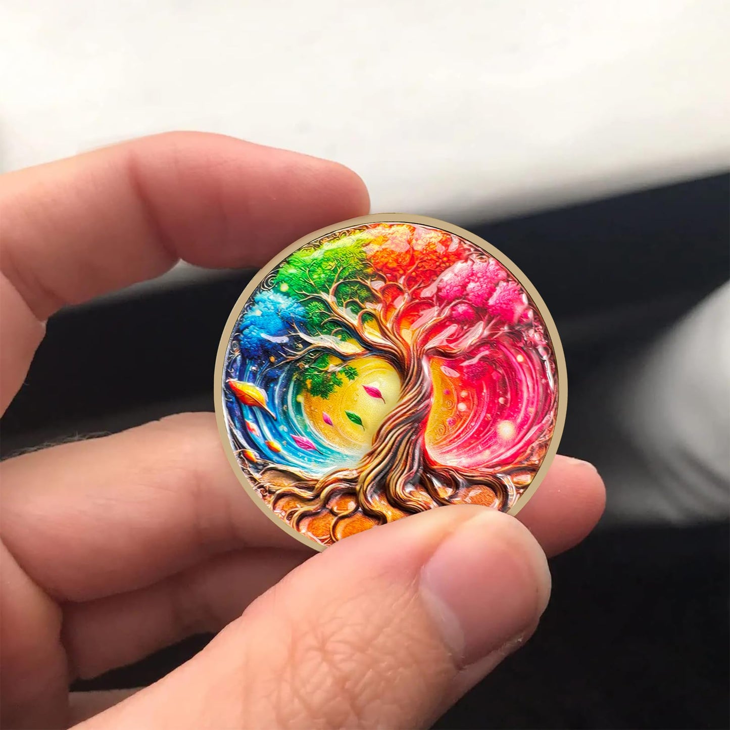 Four Colors Tree Sobriety Coin mysite