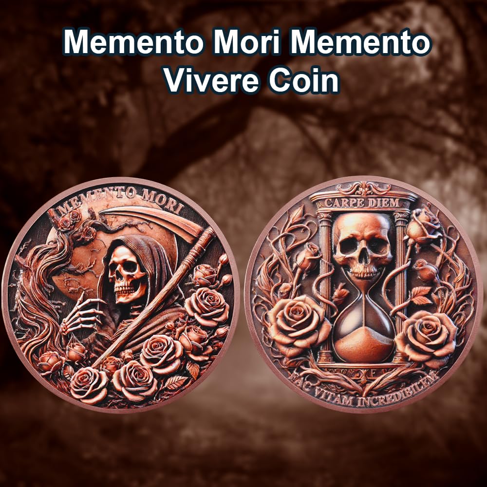 Stoic Reminder Memento Mori Coin Skull Challenge Coins mysite