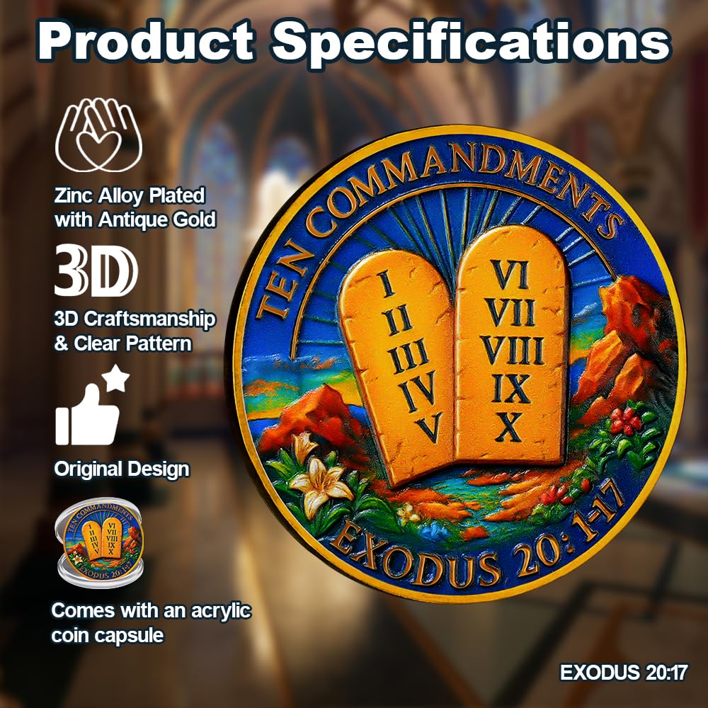 I Am The Lord Your God Ten Commandments Christian Challenge Coin mysite