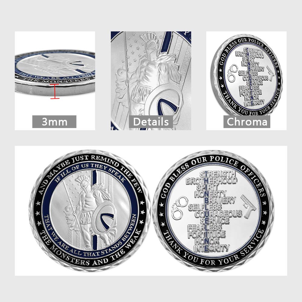 US Thin Blue Line Police Officers Spartan Warriors Challenge Coin mysite