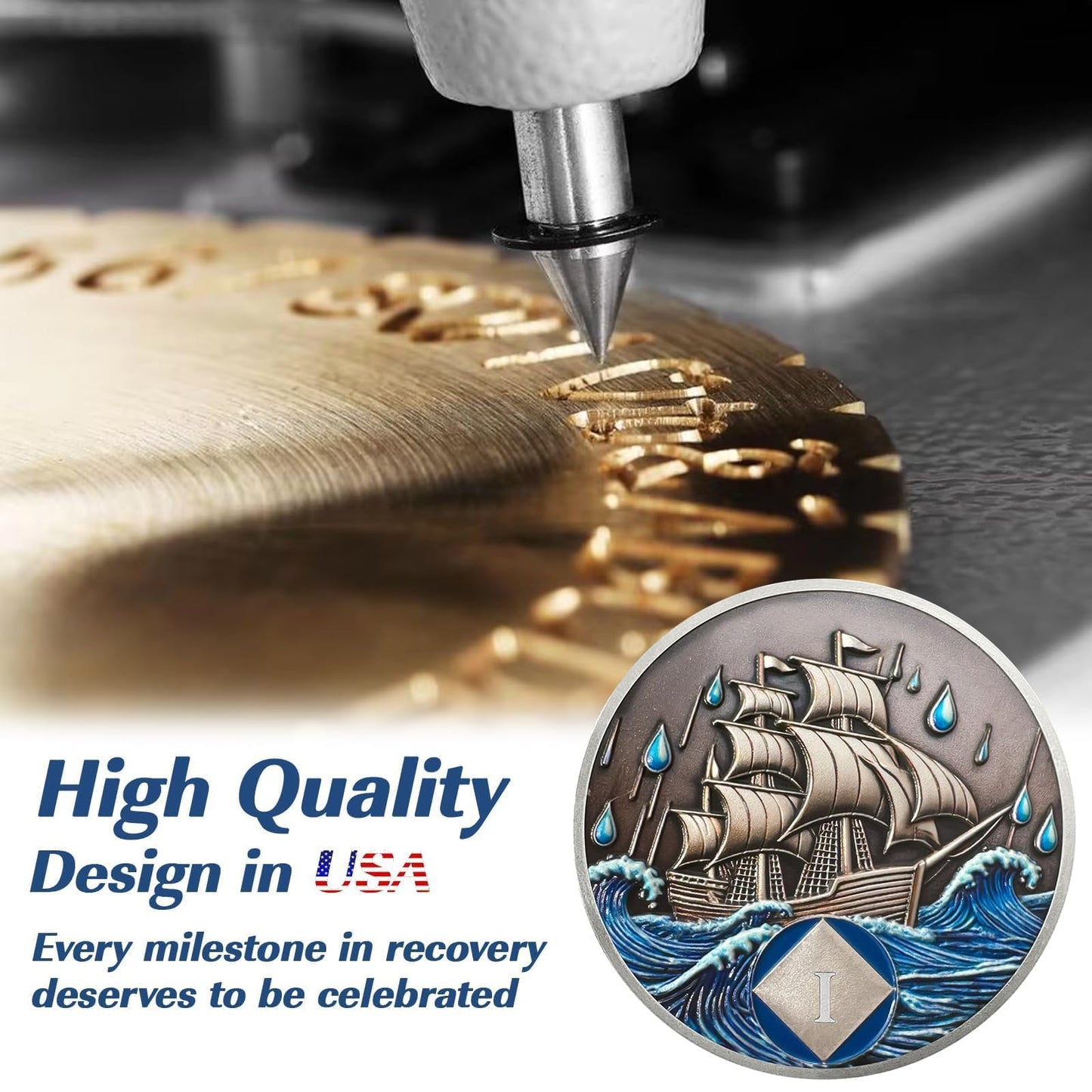 Personalized Addiction Recovery Braving The Storm Sobriety Coin mysite