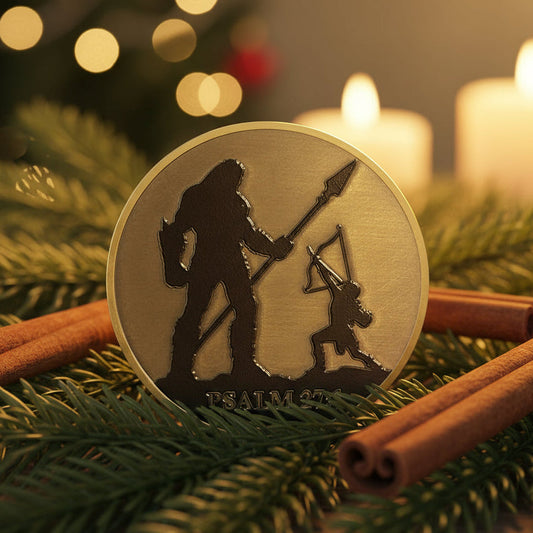 David and Goliath Christian Challenge Coin mysite