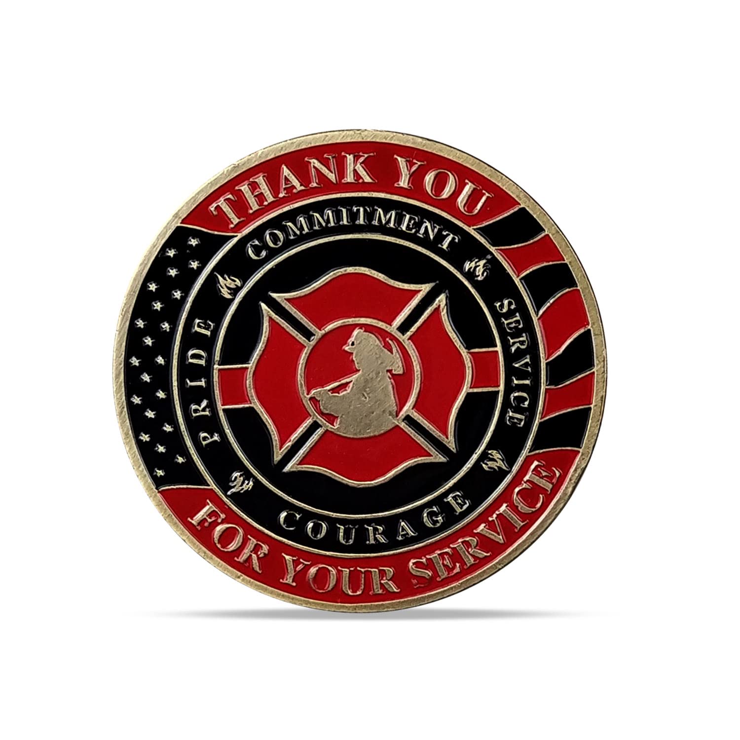 Thin Red Line Firefighter's Prayer Challenge Coin mysite