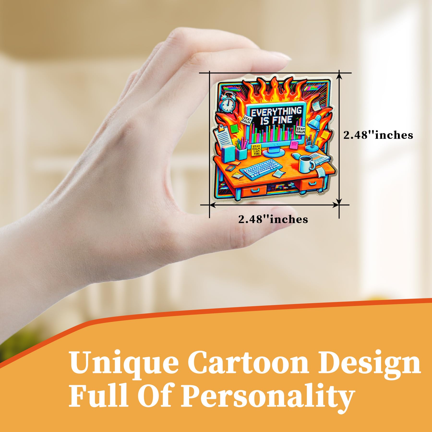 Emotional Support Everything is Fine Dumpster Fire Fridge Magnets mysite