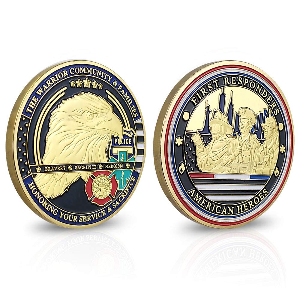 First Responders Hero Challenge Coin American EMS Police Firefighter Coin mysite