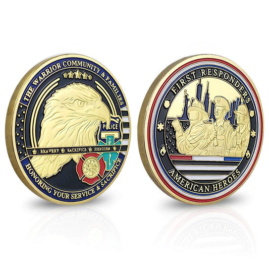 First Responders Hero Challenge Coin American EMS Police Firefighter Coin mysite