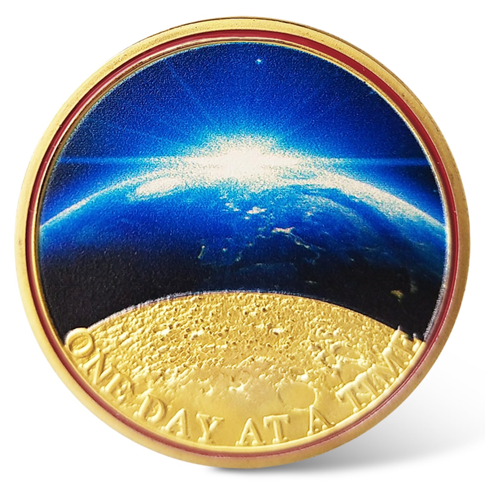 Universe Sun Moon Earth One Day at A Time Sobriety Coin mysite