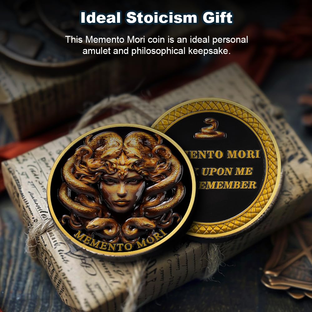 Medusa  Look Upon Me and Remember Memento Mori Skull Challenge Coin mysite
