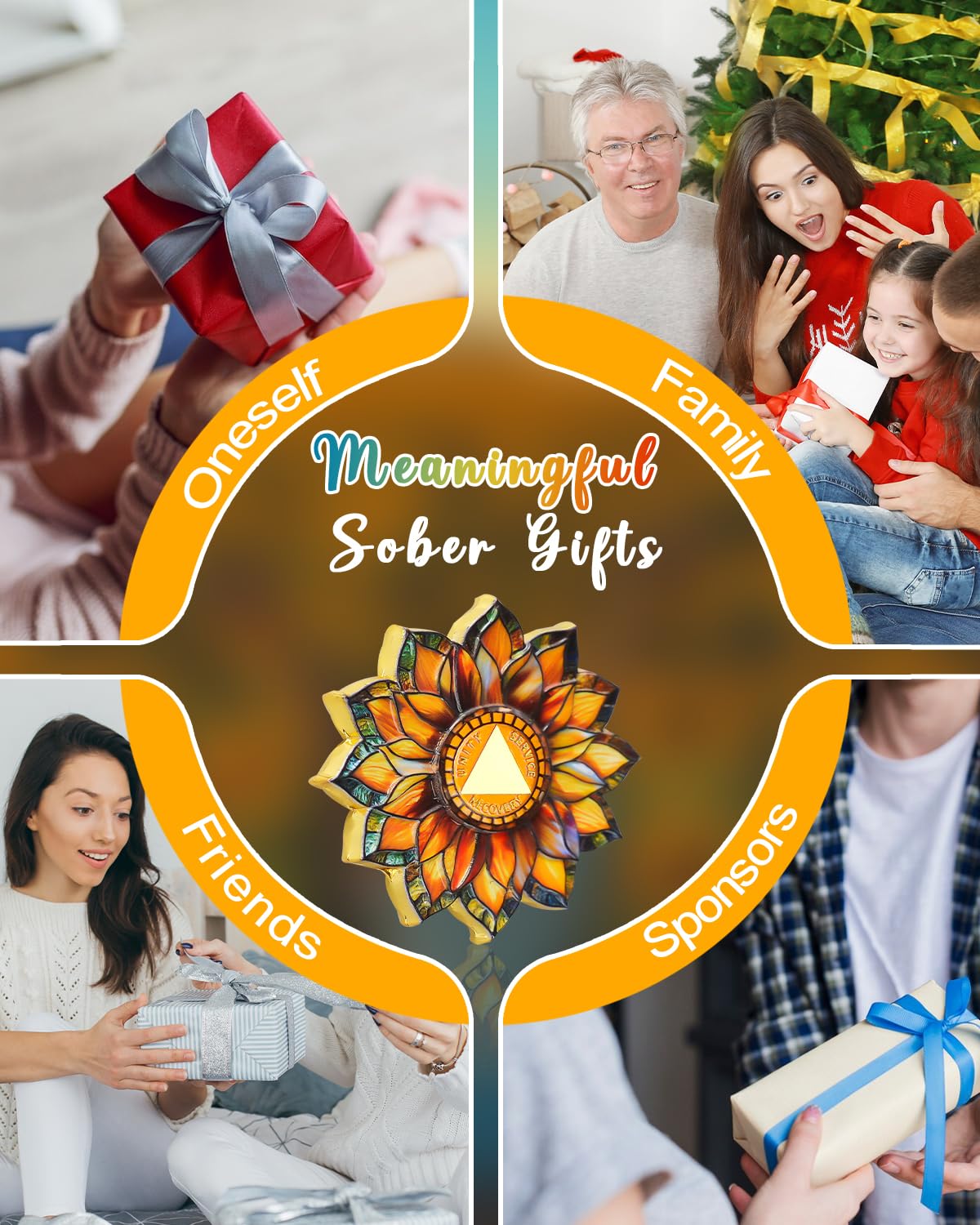 Personalized Sunflower Sobriety Coin mysite