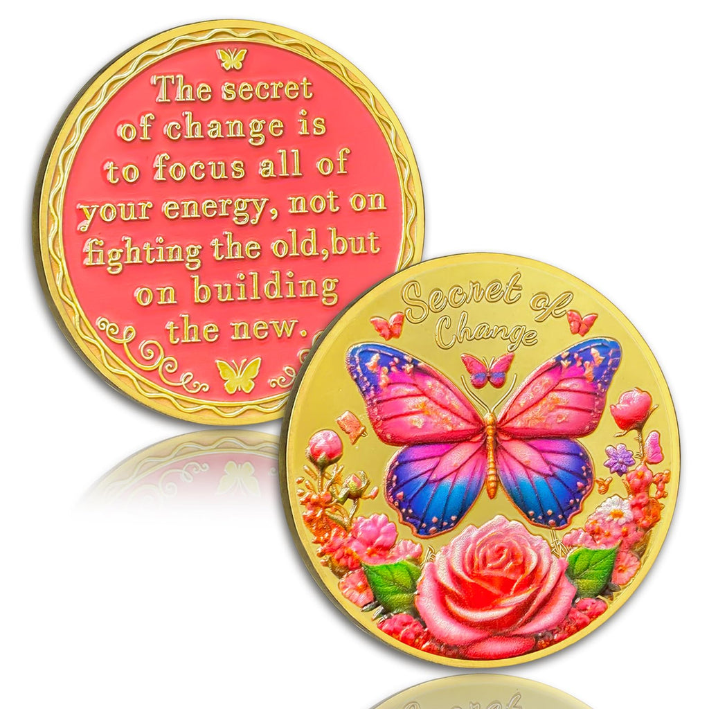 Exquisite Butterfly Secret of Change Sobriety Coin mysite