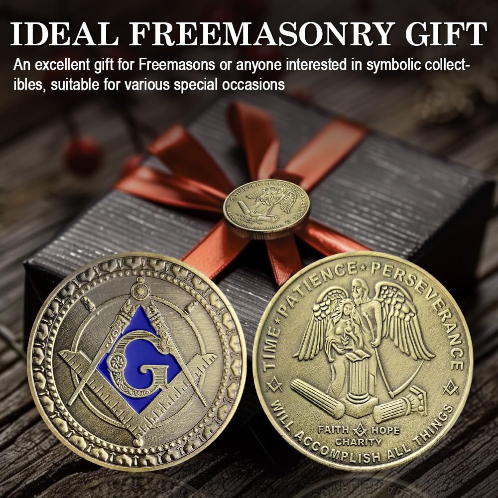 Freemason Symbol with Square & Compass Masonic Challenge Coin mysite