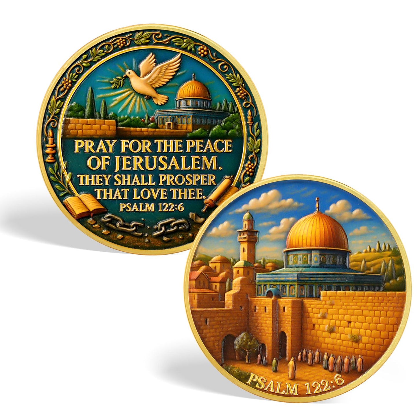 Jerusalem Peace Commemorative Christian Challenge Coin mysite