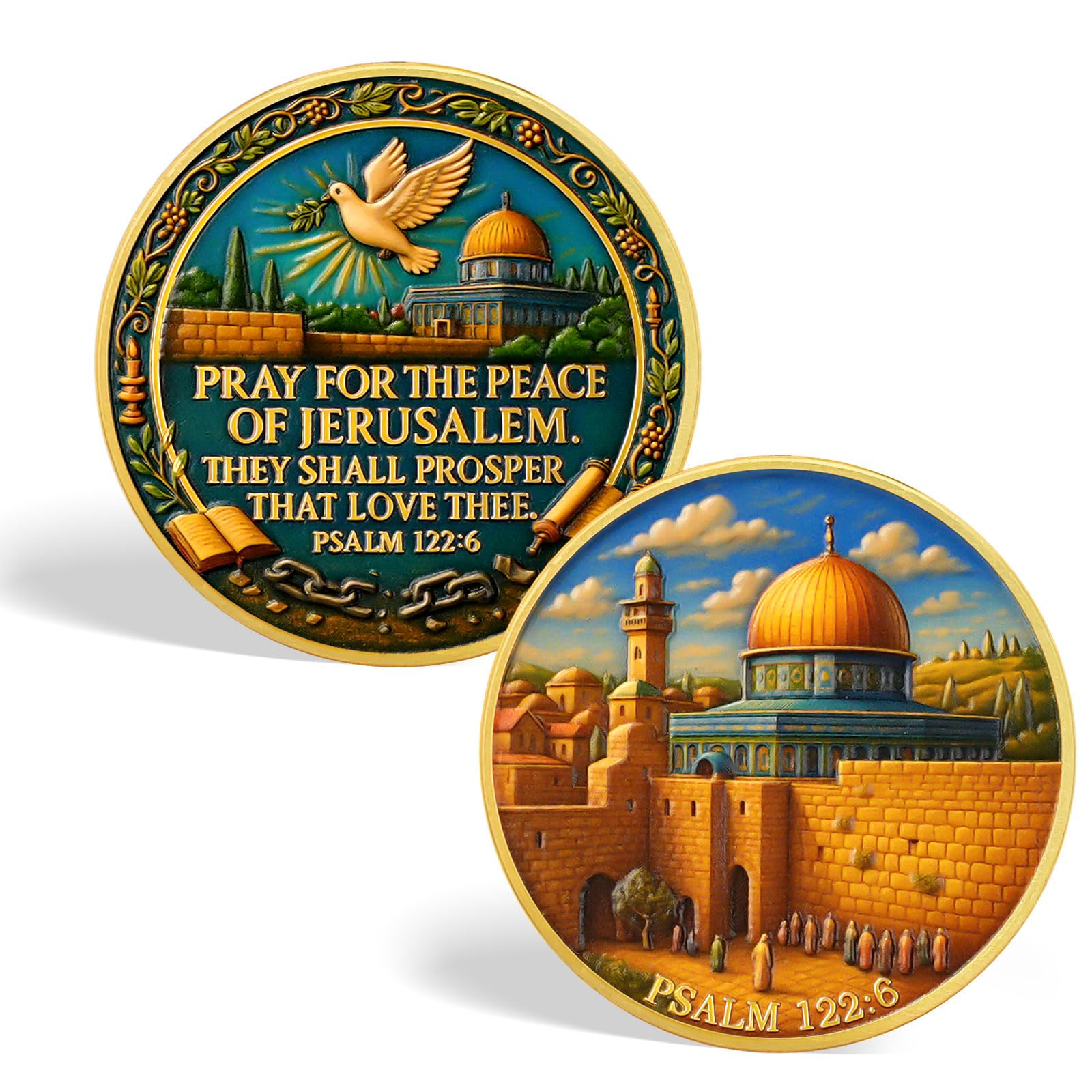 Jerusalem Peace Commemorative Christian Challenge Coin mysite