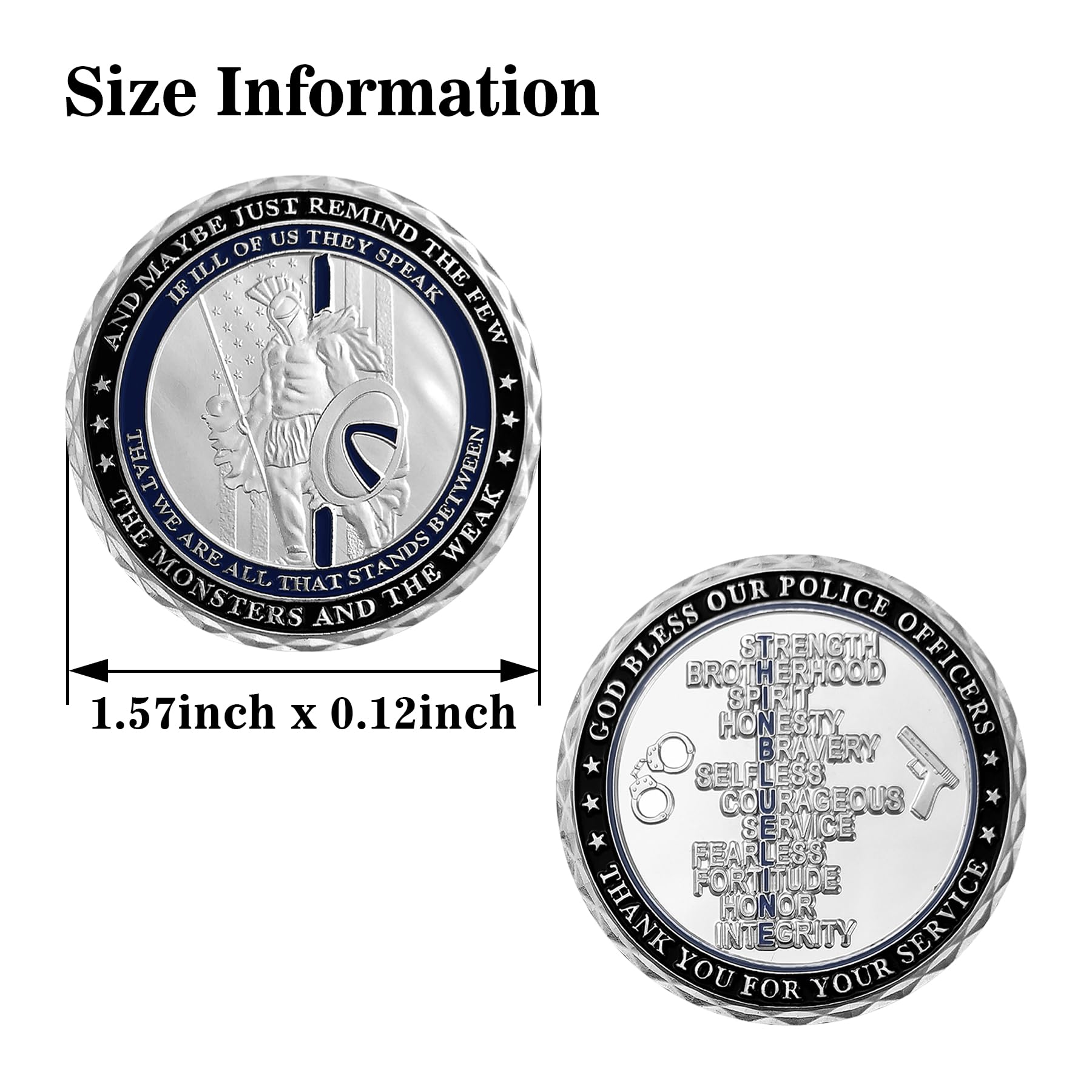 US Thin Blue Line Police Officers Spartan Warriors Challenge Coin mysite