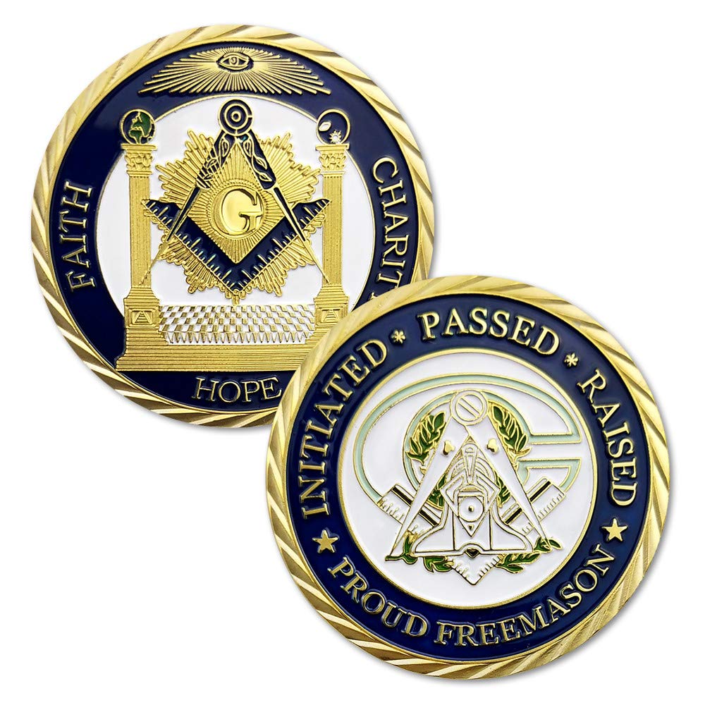 Master Mason Masonic Gift-Faith Hope Charity Gold Plated Proud Freemason Challenge Coin mysite