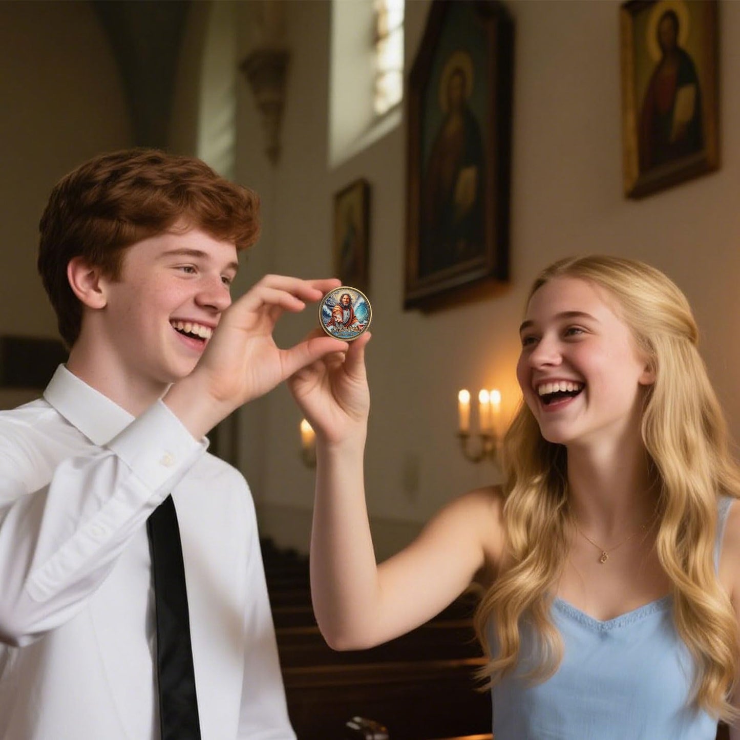 Sacred Jesus Comfort Christian Challenge Coin mysite