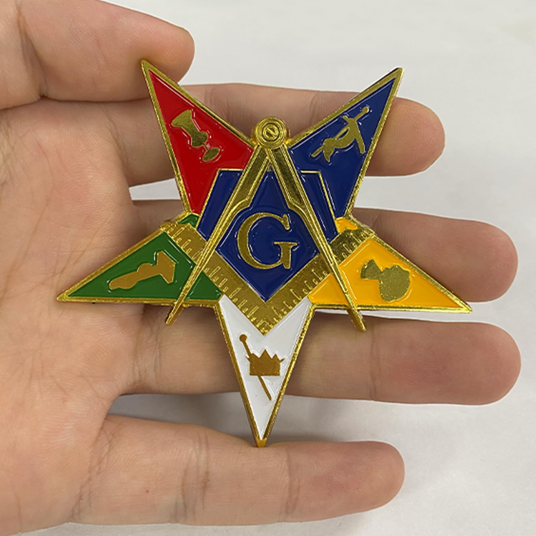Masonic Pentagram Freemason Collectible Five-Pointed Star Badge Car Emblem mysite