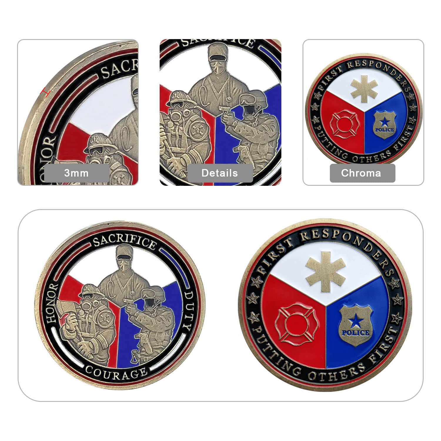 First Responders Challenge Coin Thank You Gifts Support Police Firefighter EMS Heroes mysite