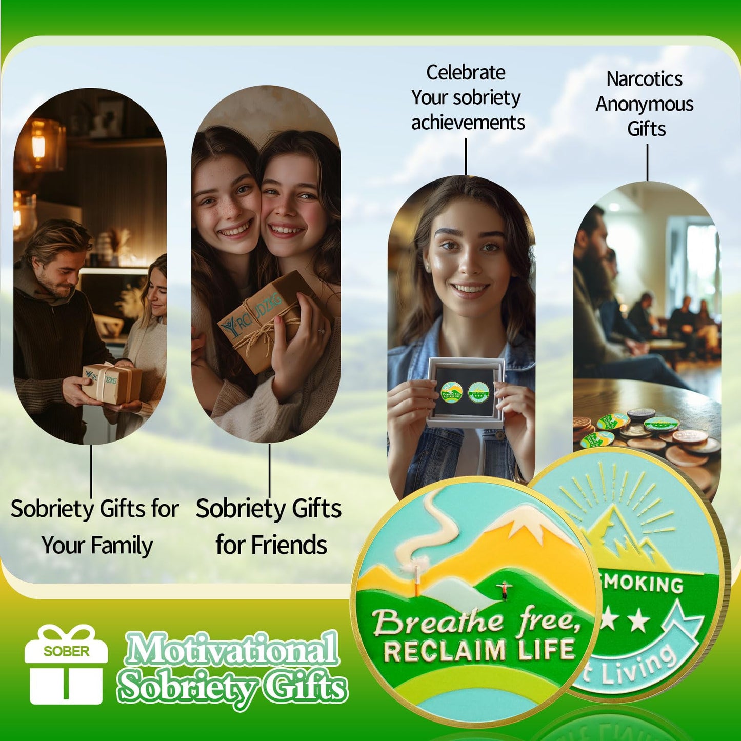 Quit Smoking Recovery  Breathe Free Sobriety Coin mysite