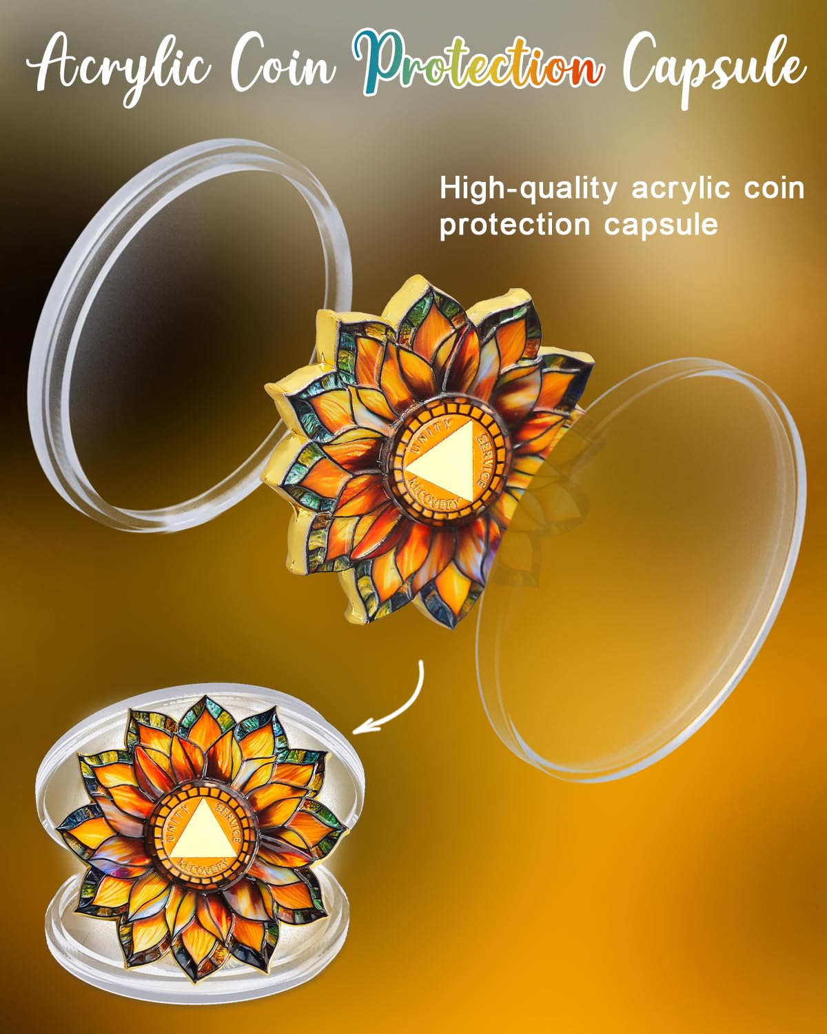 Personalized Sunflower Sobriety Coin mysite