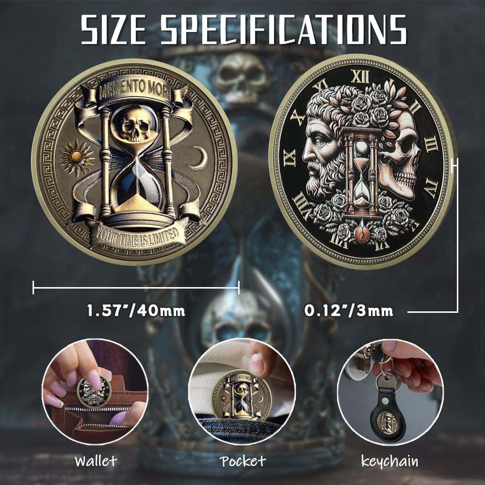 Daily Stoic Reminder Skull Challenge Memento Mori Coin mysite