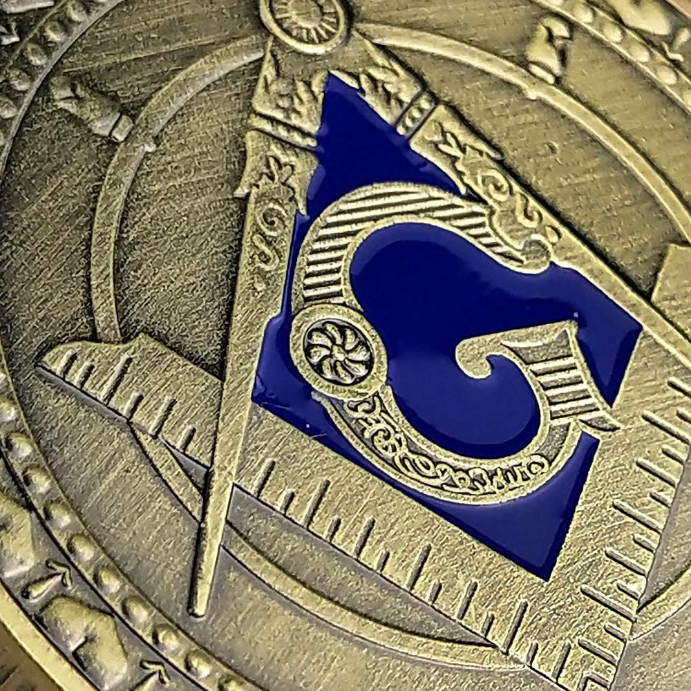 Masonic Square & Compass Freemasonry Angel Master Mason Blue Lodge Challenge Coin mysite