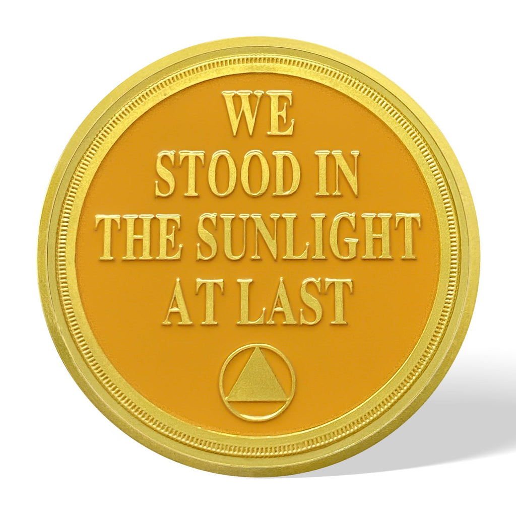 Colourful Sea Gold Sunrise Sobriety Coin mysite