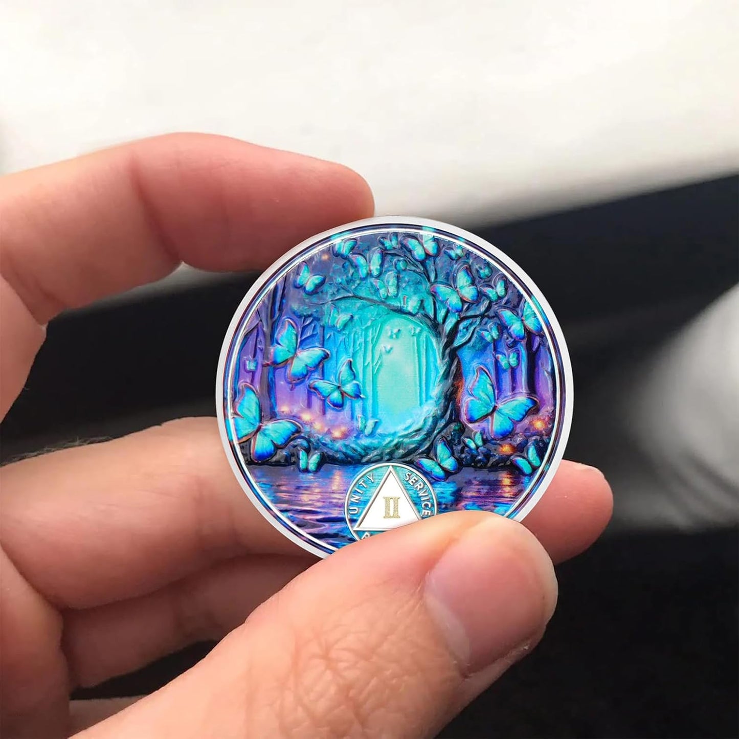 Butterfly Tree Design Serenity Prayer Recovery Coin mysite