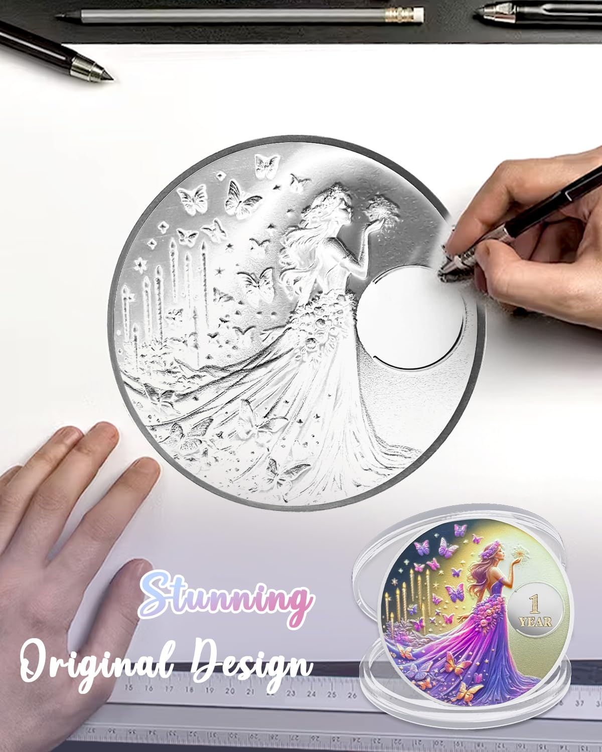 Purple Butterfly Fairy Sobriety Coin mysite