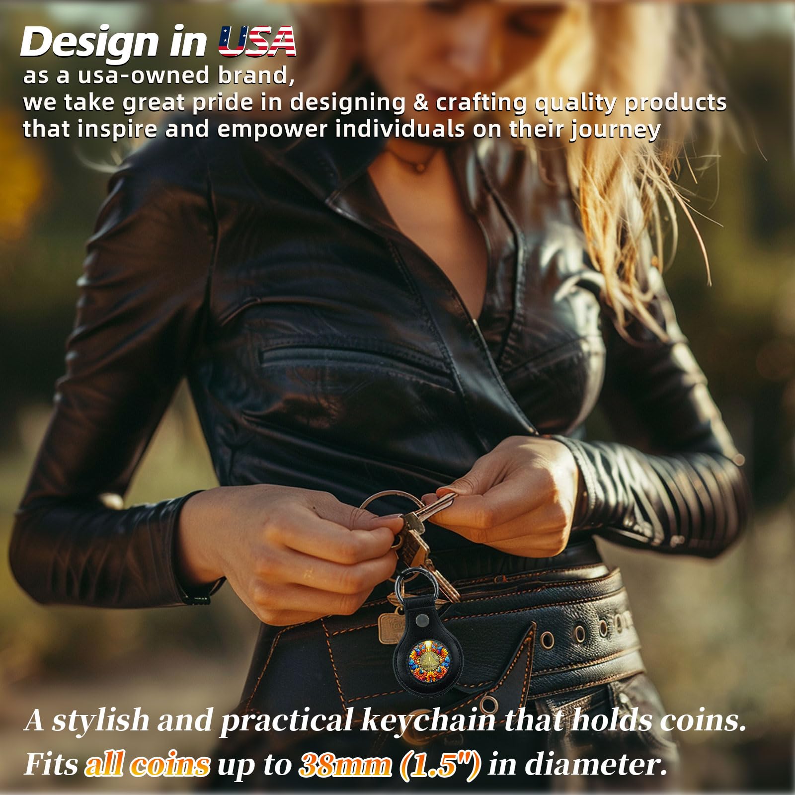 Handmade Premium Leather Coin Holder Keychain mysite