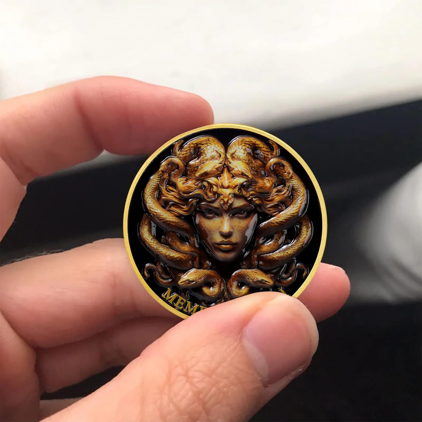 Medusa  Look Upon Me and Remember Memento Mori Skull Challenge Coin mysite