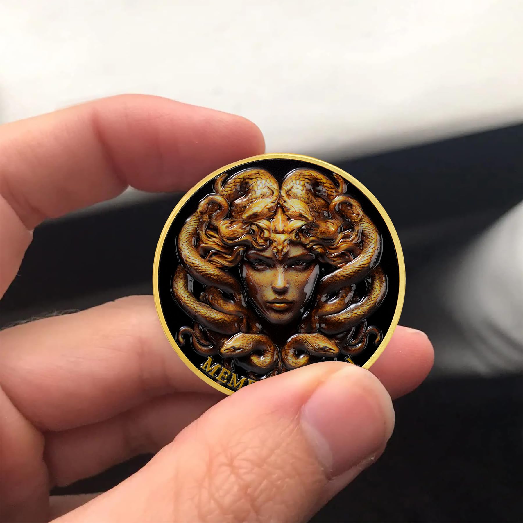 Medusa  Look Upon Me and Remember Memento Mori Skull Challenge Coin mysite