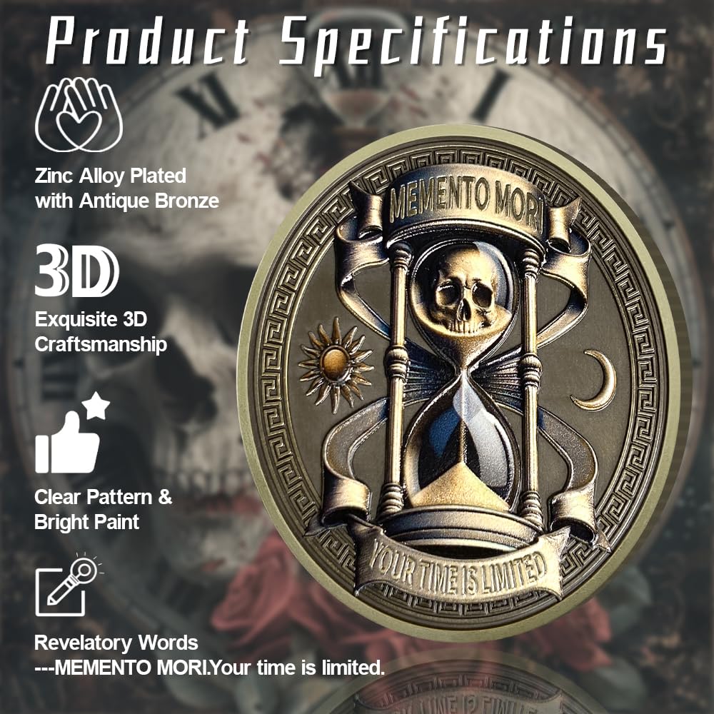 Daily Stoic Reminder Skull Challenge Memento Mori Coin mysite