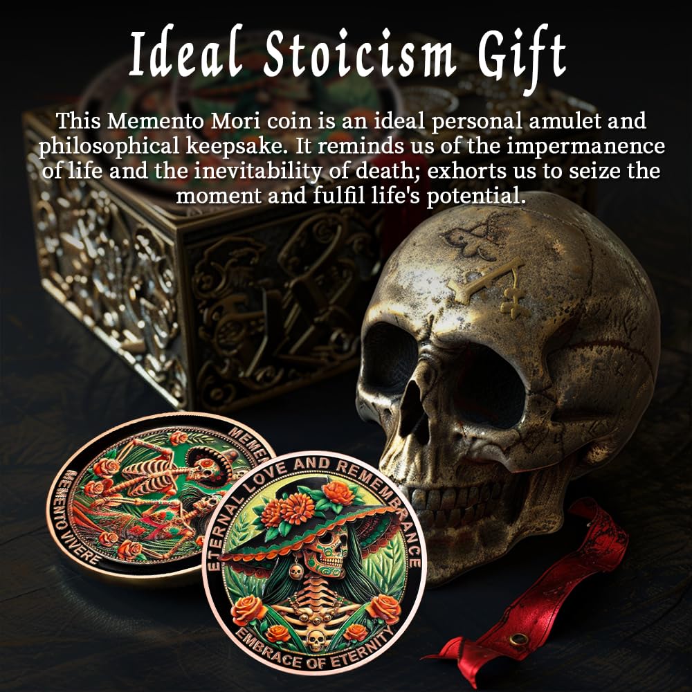 Eternal Love & Remembrance Skeleton Couple Dia de Los Muertos Memento Mori Coin mysite