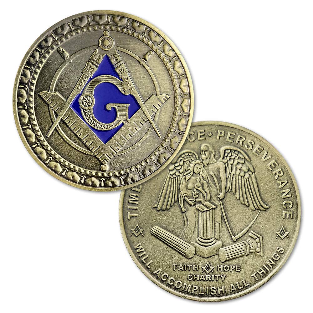 Masonic Square & Compass Freemasonry Angel Master Mason Blue Lodge Challenge Coin mysite