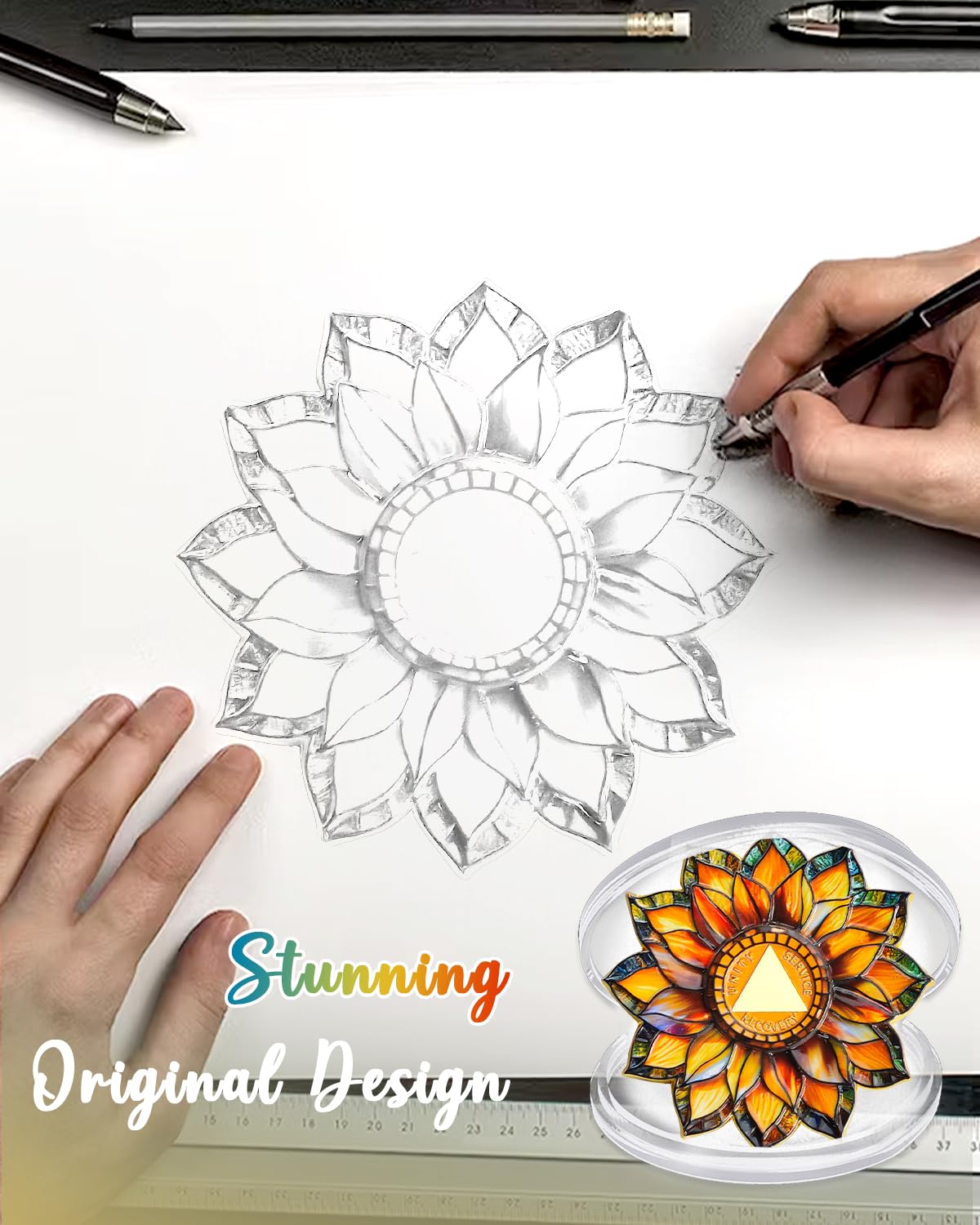Personalized Sunflower Sobriety Coin mysite
