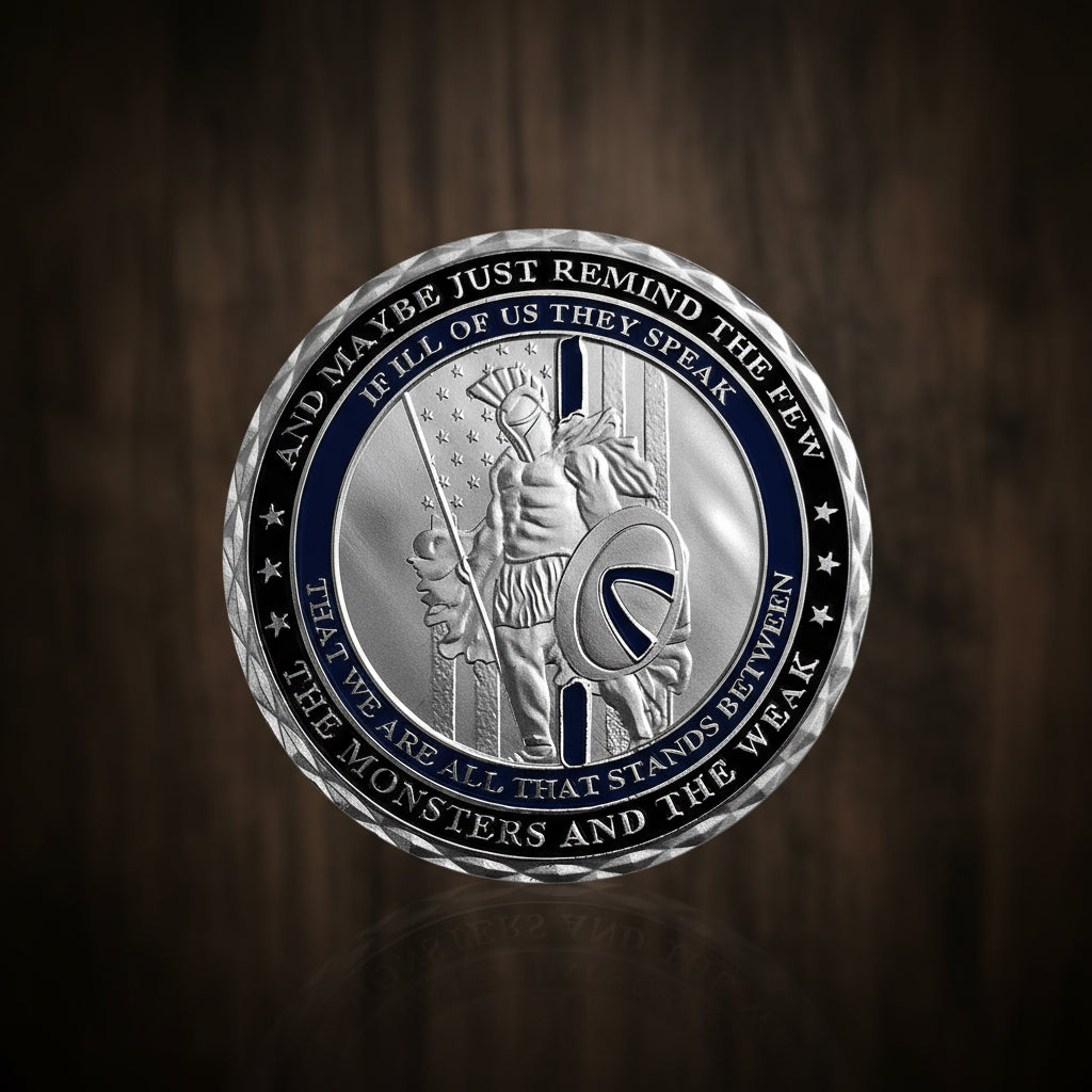 US Thin Blue Line Police Officers Spartan Warriors Challenge Coin mysite