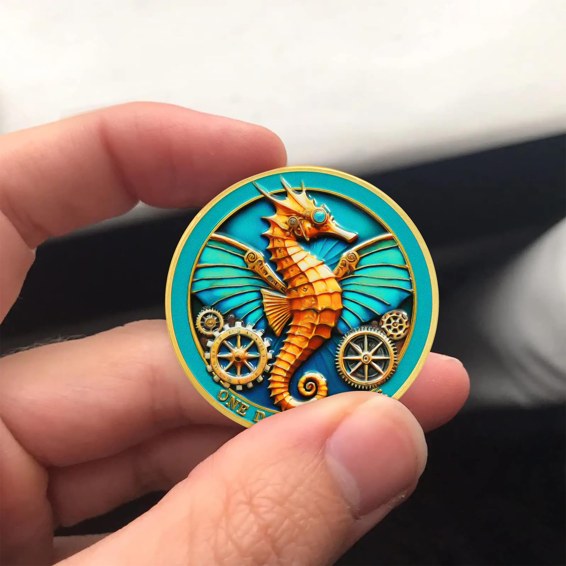 Seahorse  Every Journey Begins with a Single Step Sobriety Coin mysite