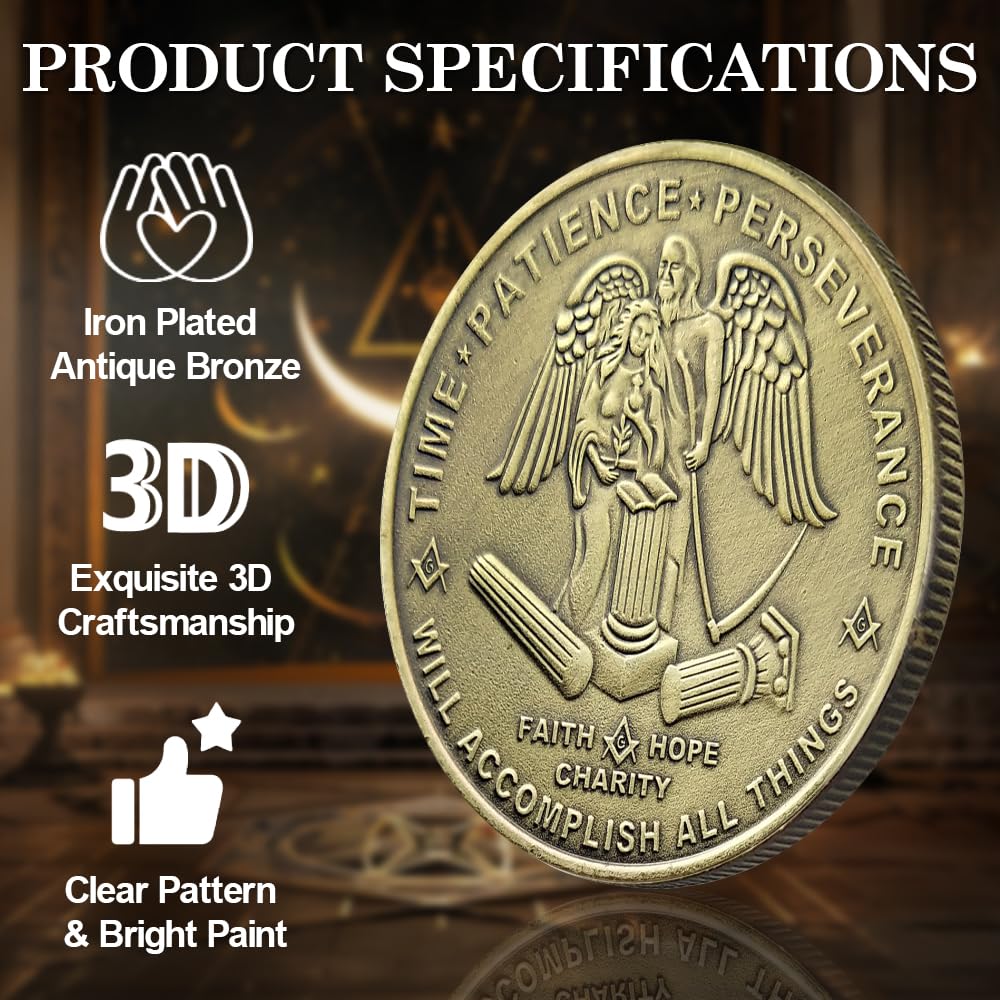 Freemason Symbol with Square & Compass Masonic Challenge Coin mysite